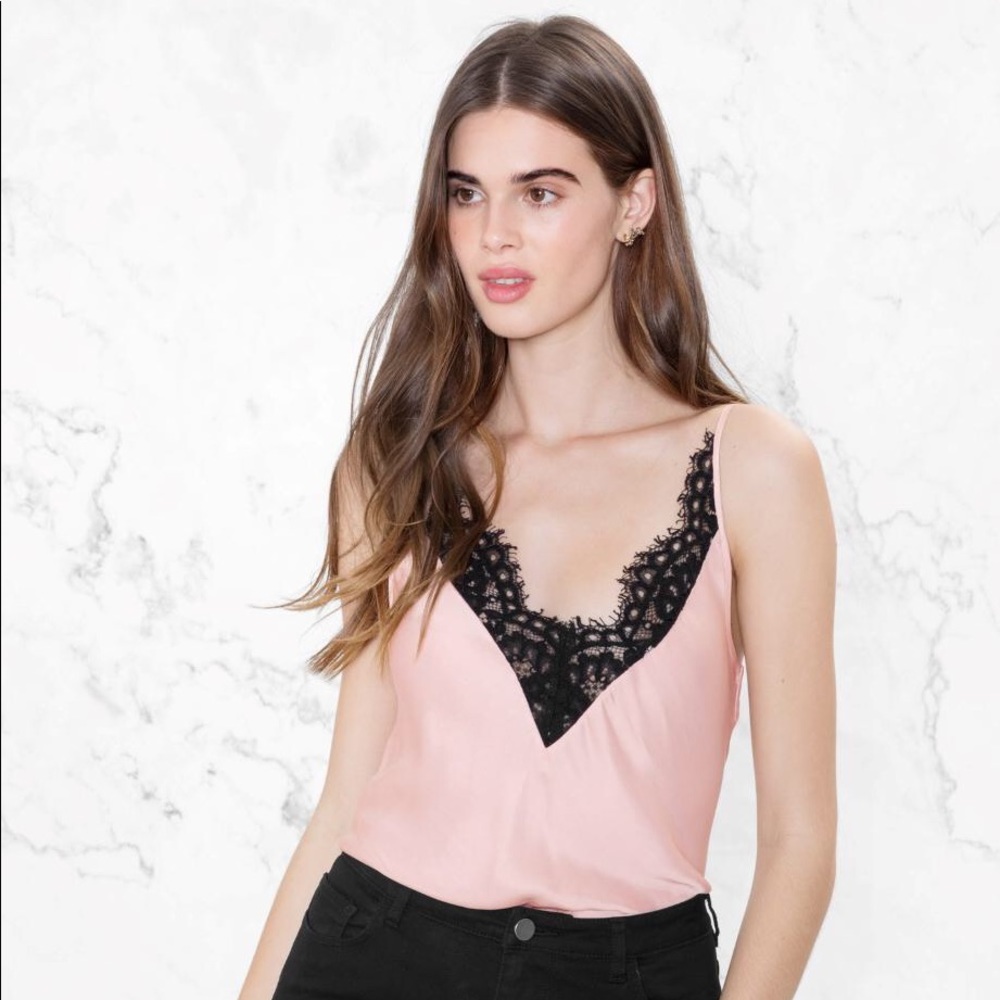 & other stories pink lace cami